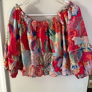 Rachel Zoe Multicolor Off-Shoulder Blouse